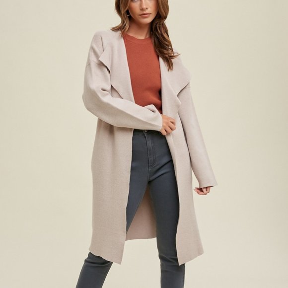 DANNY DRAPED SWEATER COAT - Picture 1 of 5